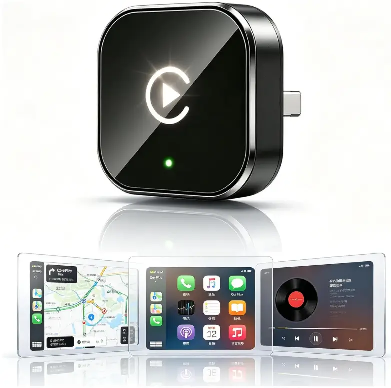 JDG Compact Wireless CarPlay & Android Auto Adapter — Black
